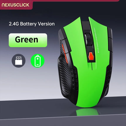 NEXUSCLICK Wireless Optoelectronic Mouse,1600DPI 6 Silent clicks Game&Craft Gift Mice in Stock USB Receiver for - product ima