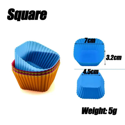 5/10/20/30pcs/lot Silicone Cake Mold Round Heart Shape Muffin Cupcake Baking Molds Home Kitchen Bakeware Resistant and Soft