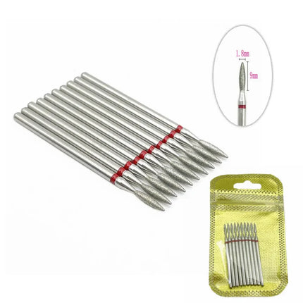 10pcs Nail Milling Cutter Set Diamond Stone Electric Manicure Drills Nail Drill Cuticle Clean Bits Burr Accessories Nail Art