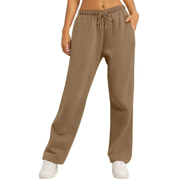 autumn winter Women's Solid Color Sweatpants Daily casual Pants Women's Wide Leg pants Comfortable loose Drawstring Women's Trou
