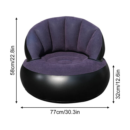 1PC Thickened PVC Inflatable Sofa Ergonomic Design for Comfortable Seating Experience, Foldable Flocking Garden Sofa
