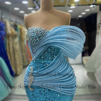 GiGiBraut Bling Evening Dresses for Women Beading One-Shoulder Rhinestones Sequined Trumpet Vestido De Formatura Customized
