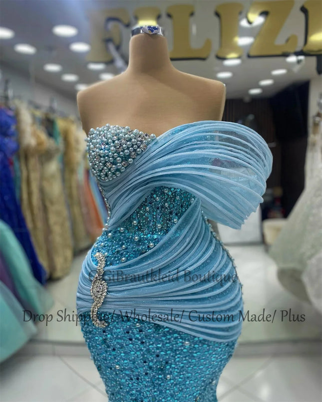 GiGiBraut Bling Abendkleider für Damen, Perlenstickerei, One-Shoulder, Strass, Pailletten, Meerjungfrauen-Stil, Vestido De Formatura, Maßanfertigung
