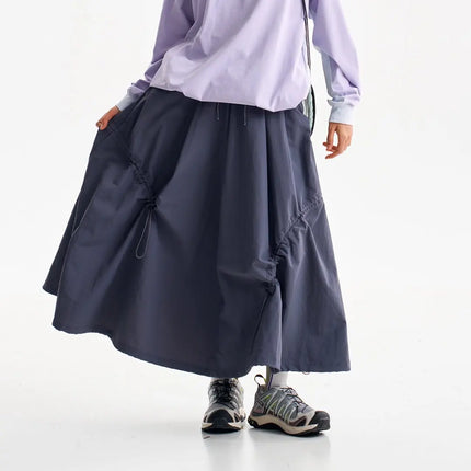 Outdoor Fashion Quick Dry Drawstring Skirt Women City Hiking Streetwear Loose Casual Sport  Y2k Track Cargo Skirts Pants