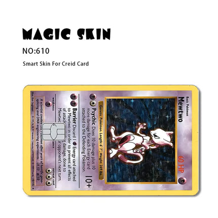 Pokemon Card Decals Credit Card Skin 2.5D HD Stickers Pikachu Game Card Decal Card Matte Film Skin Small Chip Waterproof Sticker