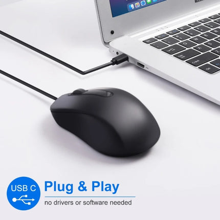 USB C Mice 3 Buttons 1000DPI Adjustable Sensitivity Type C Gaming Mouse for Windows PC, Laptop and More Type C Devices