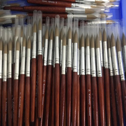 1PC Kolinsky Hair Wood Acrylic Nail Art Brush Round Size 10#12#14#16#18#20#22#24 UV Gel Carving Pen Liquid Powder Manicure Tools