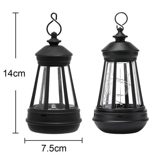 Retro Solar Lamp Outdoor Waterproof Lights Solar Powered Portable Fence Warm White Camping Lanterns For - product image 2