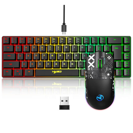 60% Gaming Keyboard And Mouse Combo Set Gamer White Key Board Combo Computer Wired Keyboards Mouses Office Teclado - product