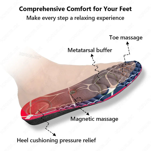 1 Pair Acupressure Invisible Height Increase Insole for Men Women Heel Lifting Foot Magnetic Massage Pain Relief Shoe Pads
