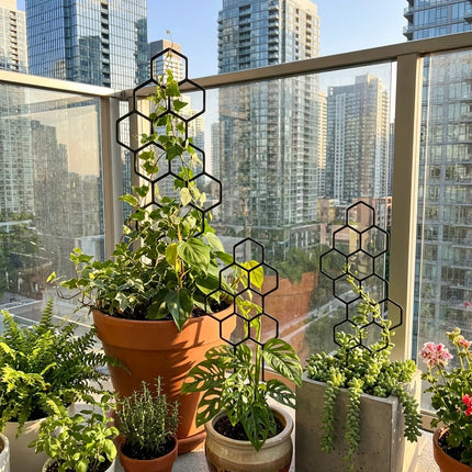2pcsHoneycomb Design Plant Trellis, Rustproof Plastic Support for Potted Vines and Flowers, Indoor Outdoor Garden Climbing Frame