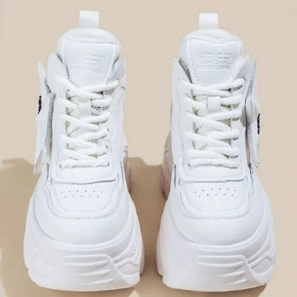Elderly Shoes Women's 2024 New Spring Style Thick Bottom Petite Casual Increased Inside Women's Shoes 9cm