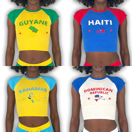 New Women's Clothing Summer Casual Sporty Clothes Short Sleeve Crew Neck T-shirt Crop Tops Graphic Embroidery Y2k Sexy Slim Fit