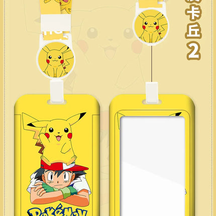 Pokemon Anime Pikachu Card Holder Kawaii ID Card Bank Card Subway Bus Card Cartoon Student ID Boy Girl Work Badge Card Holder