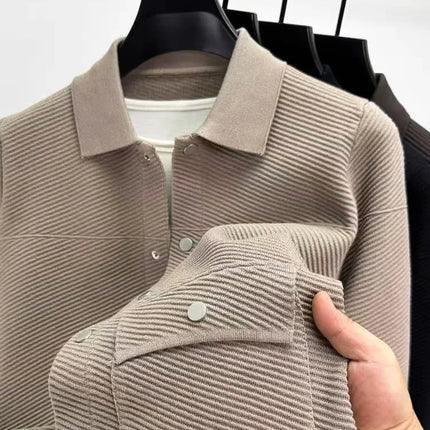 High quality luxury lapel cardigan jacket men autumn new trend Korean casual solid color single breasted knitted sweater coat