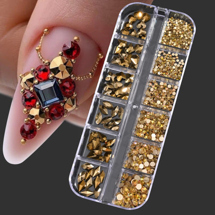 12Grids Mini Caviar Beads Nail Art Decorations Metal Gold/Silver Micro Ball Nail Charms Magnetic Pen 0.5~3mm Ball Nail Jewelry