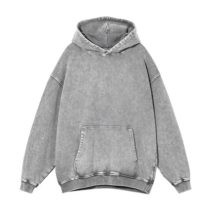 2024 Autumn Winter Men 420gsm Hoodies Streetwears High Street Heavy Weight Washed Cotton Sweatshirts Brand Tracksuit