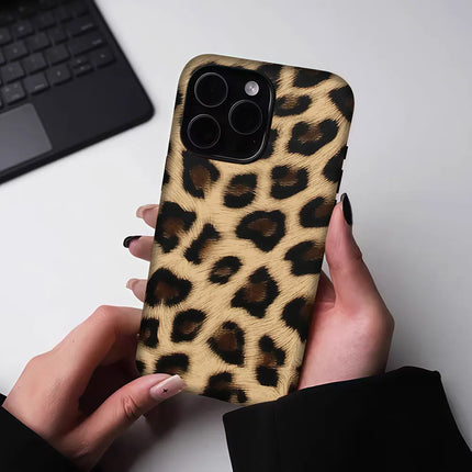 Aurbe Matte 2-in-1 Film Magsafe Case For iPhone 17 16 15 14 Plus 17 Pro Max Shockproof Hard Shell Classic Leopard Print Case