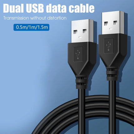 USB Male To USB Male Dual USB2.0 Extension Cable For Radiator Hard Disk Webcom Camera Laptop USB Date Transmission Extender Cord