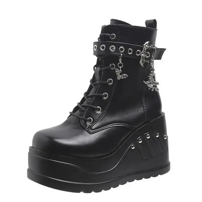 2026 Punk Goth Platform Heels Women's Boots Size 43 Fashion Casual Wedge Shoes Hot Sale New Arrivals for Women