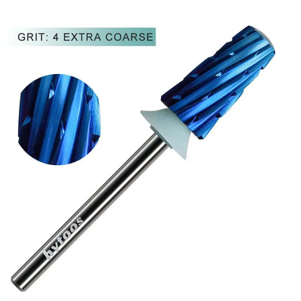 HYTOOS Blue Nano Safety Tapered Nail Drill Bits 3/32 Rounded Carbide Drill Bits for Nails Electric Drills File Removal Acrylic
