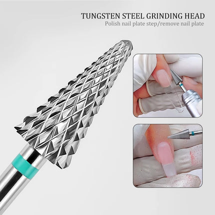 KANIU 1PCS 5X0.6CM Small Umbrella Tungsten Steel Grinding Tip Nail Drill Bit Carbide Nail Tool Electric Manicure Drill Accessory