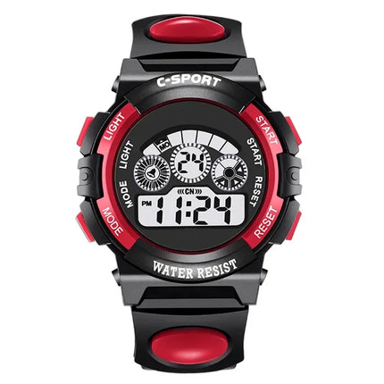 Colorful Light Kids Digital Watch Sport LED Display Luminous Waterproof Silicone Strap Alarm Calendar Stopwatch Student Daily