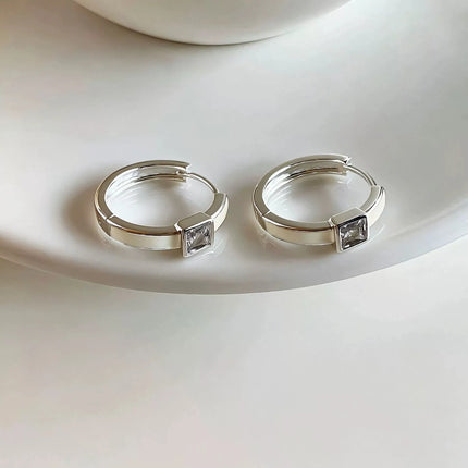 VENTFILLE 925 Sterling Silver Geometry Hoop Earring for Women Minimalism Classic Office Versatile Fashion Jewelry Gift Dropship
