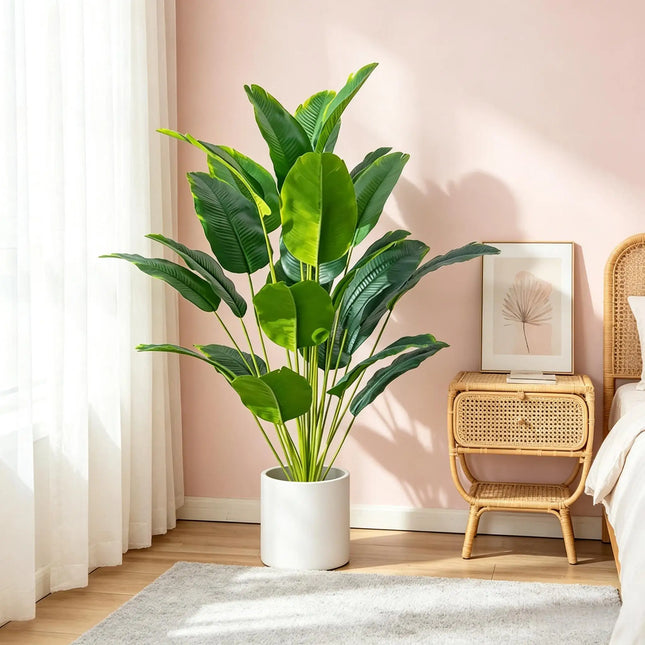67-112cm Large Artificial Plants Bird of Paradise Tree Tropical Fake Banana Leaves Plastic Palm Plants - product image 2