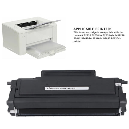 B2236 toner cartridge with compatible Lexmark printer