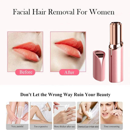 Facial Hair Removal for Women, Mini Hair Remover, Electric Razor Shaver Portable Bikini Epilator for Lips, Chin, Armpit, Peach