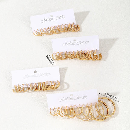 48Pcs Fashion Creative Smooth Big Round Hoop Earring Vintage Aesthetic Imitation Pearl Earrings Women's Charm Daily Life Jewelry