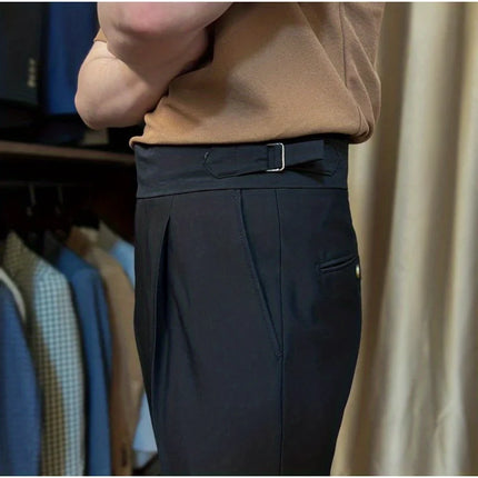 British Gentleman High Waist Trousers Trendy Italian Business Casual Straight Non-ironing Fashion Ruffian Handsome Casual Pants