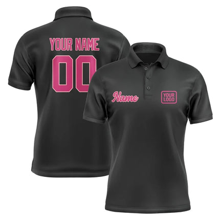 Personalized DIY Black Polo Shirts Customized Name Team Name Logo Number Team Uniforms Loose Darts Bowling Billiards Golf Tops