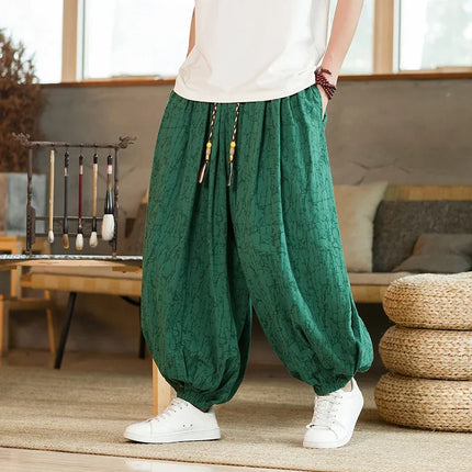 2024 Spring Men New Wide-leg Pants Male Vintage Casual Jogging Pants Male Oversize Loose Harem Pants Women Trousers 5XL
