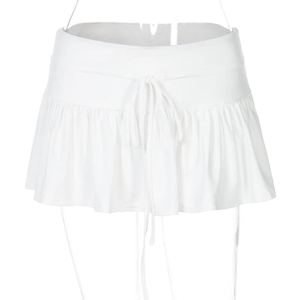 Dulzura Summer Fashion Sexy High Waist Lace Up Mini Skirt Ladies Solid Elegant Slim Fit Skirt Party Club Street Outfit Wholesale