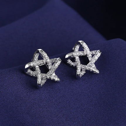 High-quality 925 Sterling Silver Crystal Fashion Circle Hoop Earrings for Woman Wedding Party Gift Street Versatile Jewelry