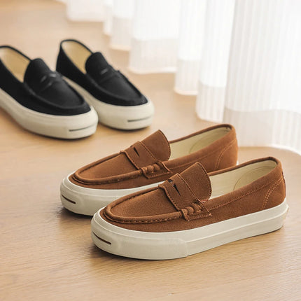 Summer Men's Casual Leather Shoes New Trend Loafers Fashion Soft Bean Shoes Low-top Men's Slip on Flats Leisure Walk Moccasins