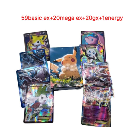 100pcs Pok é mon Card Pok é mon Card Full Flash Card English Version 100 Rare Card Game Battle