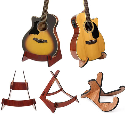 New Wooden Guitar Stand For Acoustic And Electric Instruments Portable Shaped Floor Display Holder For Ukulele Mandolin Bass