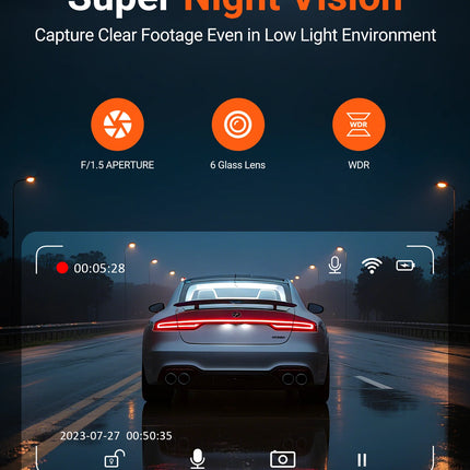 Dash Cam Front and Rear 4K+1080P WiFi, Dual Dash Camera for Cars with App, Dashboard Camera Recorder,24H/7 Parking Monitor