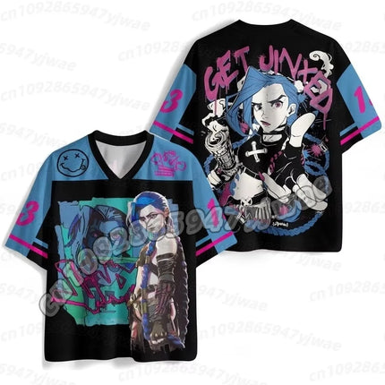 2026 Anime jinx Oversized Jersey Y2K Style Men's and Women's Anime Lover Summer Breathable Casual Men T-Shirt
