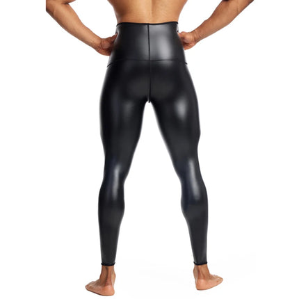 High Waist Leather Pants Slim PU Pants Men Trousers Big Size S-4XL New Black Cowboy Men's Leather Pants Motorcycle Riding Pants