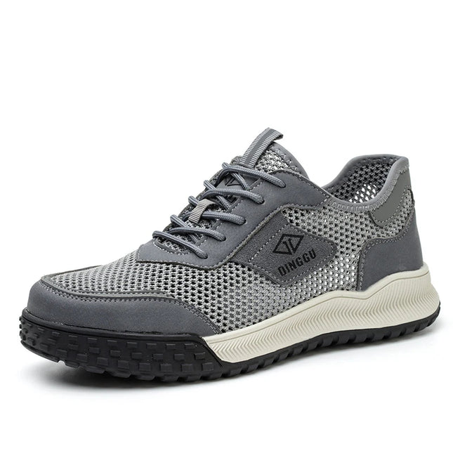 Herrenmode atmungsaktive Stahlkappen Arbeitsschuhe Air Mesh Sommer Sicherheitsschuhe Arbeiter Sicherheitssneaker Schutzschuhe Mann