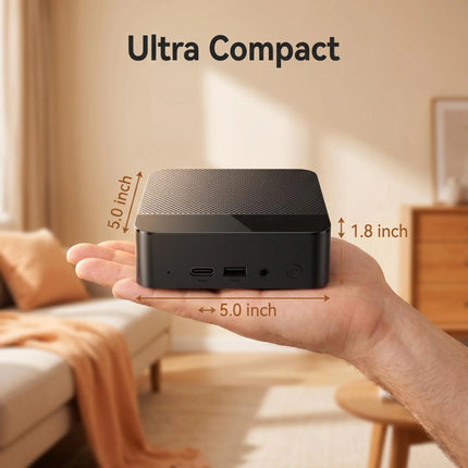 Compact Intel N150 Mini PC Multiple Configurations  NVMe SSD WiFi6 Triple 4K Silent Desktop for Home Office Media Editing