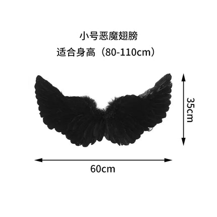 1Pc Kids Adult Party Swallow White Angel Feather Wings Wands Cosplay Elastic Straps Wedding Birthday Halloween Christmas