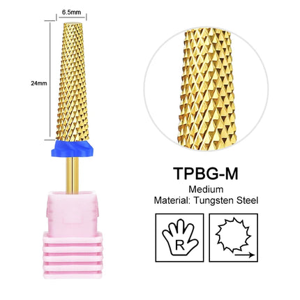 Tapered Barrel Nail Drill Bits Carbide Nails Grinding Head Milling Cutter 4XC Hard Soft Gel Removal Polishing DIY Tools