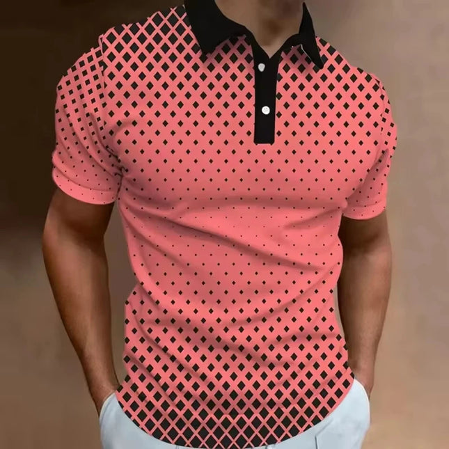 Geometric Graphic Men's Polo Shirts Summer Short Sleeve Sport Tops Fashion Casual Athleisure Style Summer Business Daily Wear