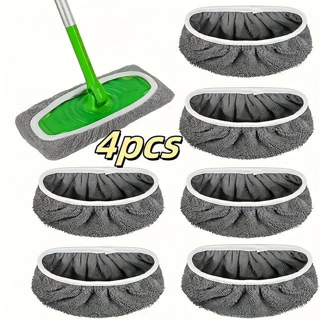 4 Reusable Mop Pads with High Water Absorption and Ultra-fine Fiber Cleaning Pads That Can Firmly Adhere To Most - product im