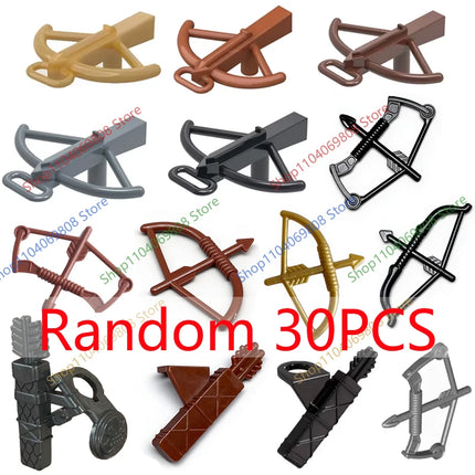 MOC Medieval Military Weapons Building Blocks Parts Castle Knights Soldier Sword Bow Crossbow Helmet Spear Model Bricks Boy Toys
